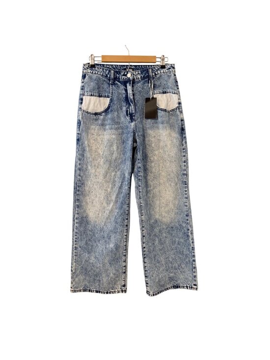 Flamingo Denim - Flamingo High-Waisted Acid Wash Wide-Leg Jeans With Front & Back Pockets Sz L Je